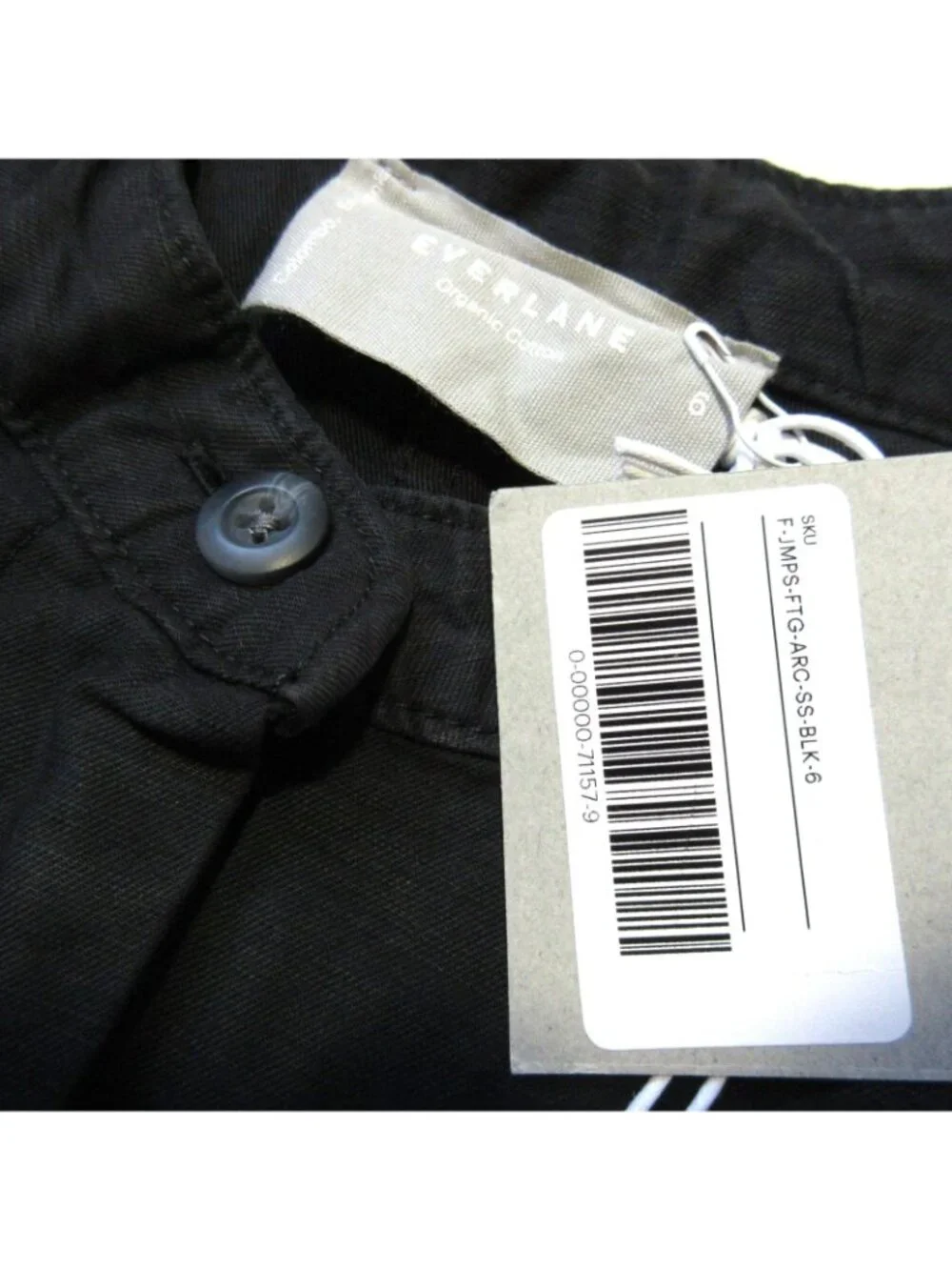 NWT Everlane The Fatigue Short-Sleeve Jumpsuit in Black Belted Cotton Utility 6